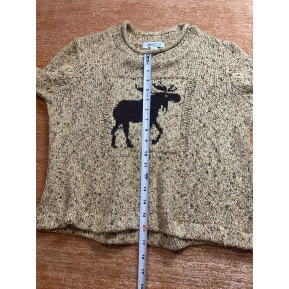 Coldwater Creek Women XS/S Sweater Long Sleeve Round Neck Moose Knit Beige - Picture 4 of 5